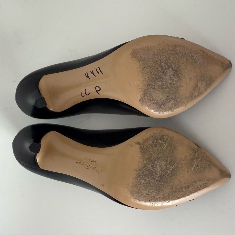 Salvatore Ferragamo Runa 100 Double Bow Leather Stiletto Heel Pointed Toe Pumps - Picture 12 of 14
